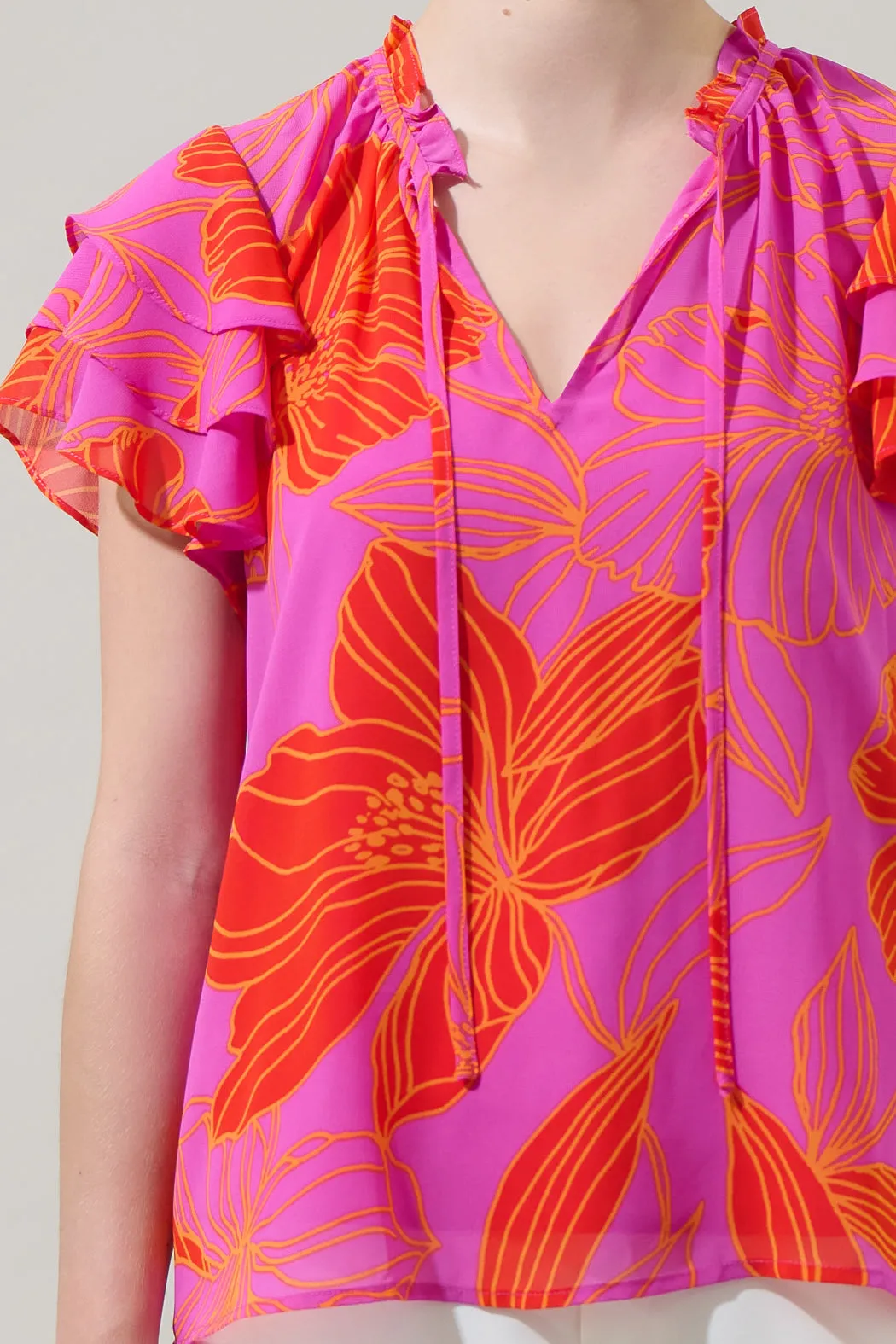 Blakeley Floral Donis Split Neck Blouse