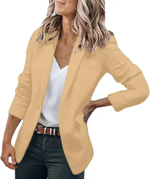 Blazer Jackets Women Open Front Suit Coats Long Sleeve Casual Work Office Blazers 2024 Trendy Business Dress Cardigan