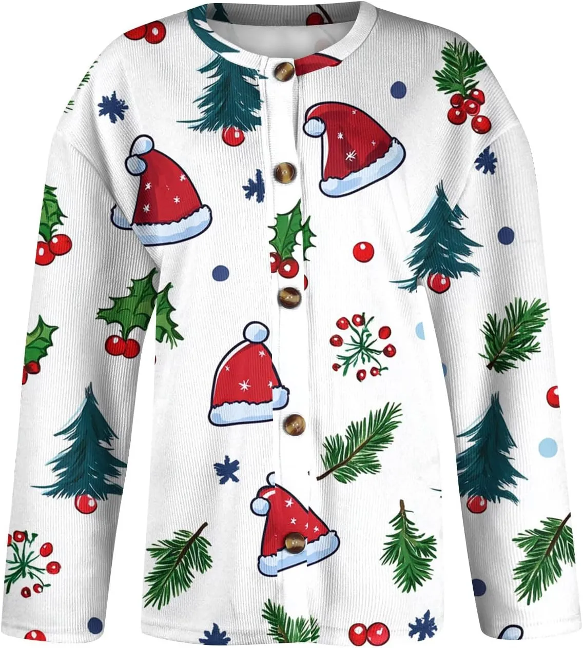 Christmas Sweaters for Women Cable Knit Crewneck Button Up Cardigan Sweaters Plus Size Warm Cute Winter Sweater Coats