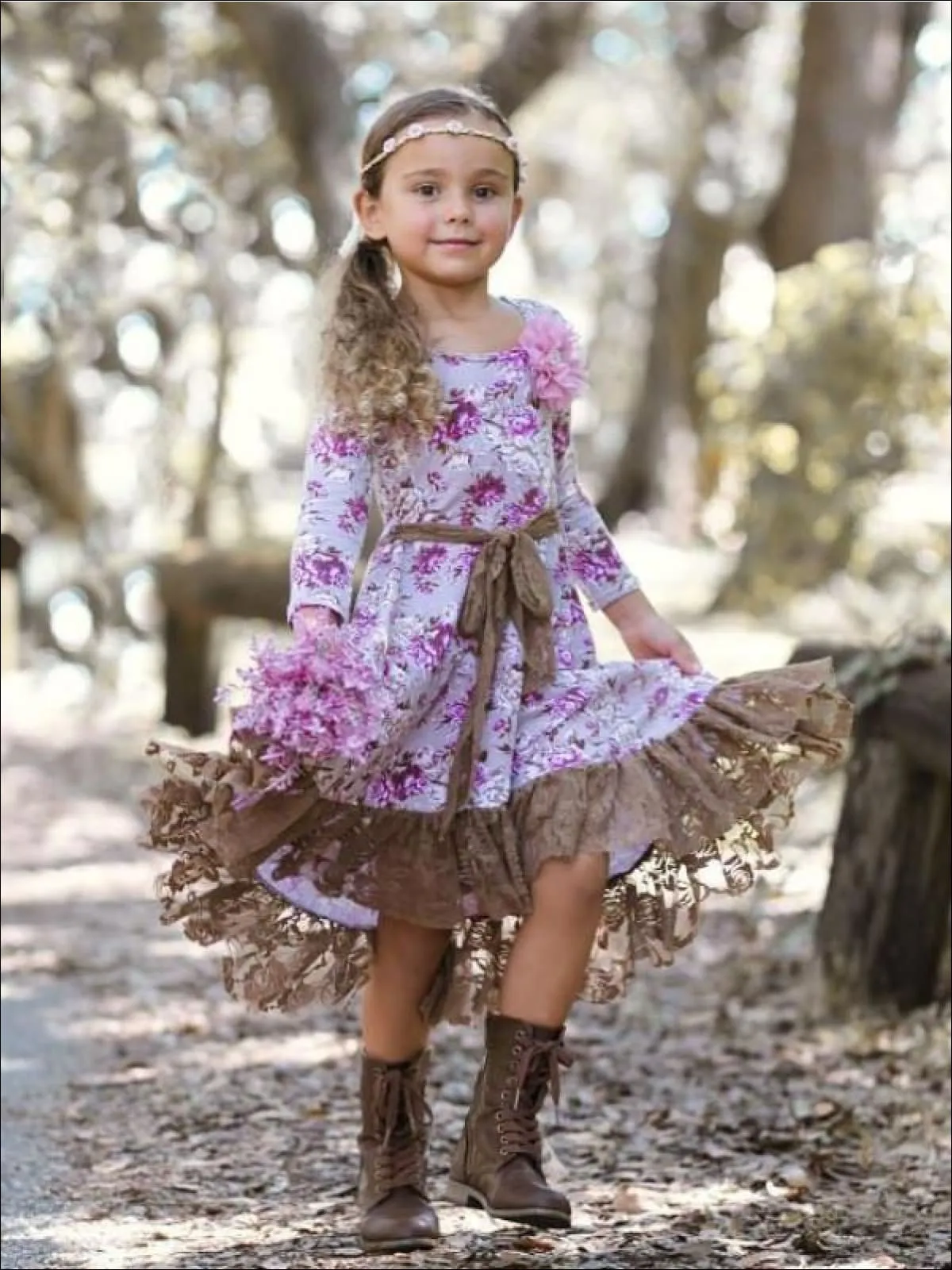 Girls Flower Princess Dress
