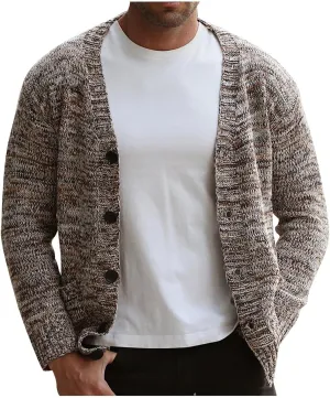 Men's Cardigan Sweaters Cable Knit Sweater Button Down Cardigan Color Block Sweater Open Front Cardigan Fashion Jackets