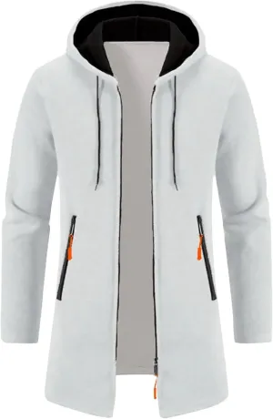 Mens Long Cardigan Jacket Thermal Loose Fit Casual Coat Hooded Drawstring Warm Sweaters Fashion Knitted Jackets