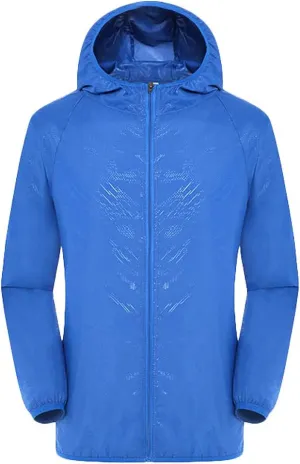 Mens Rain Coat Softshell Lightweight Waterproof Jacket Windproof Rain Hooded Jackets for Men Hiking Cycling Travel