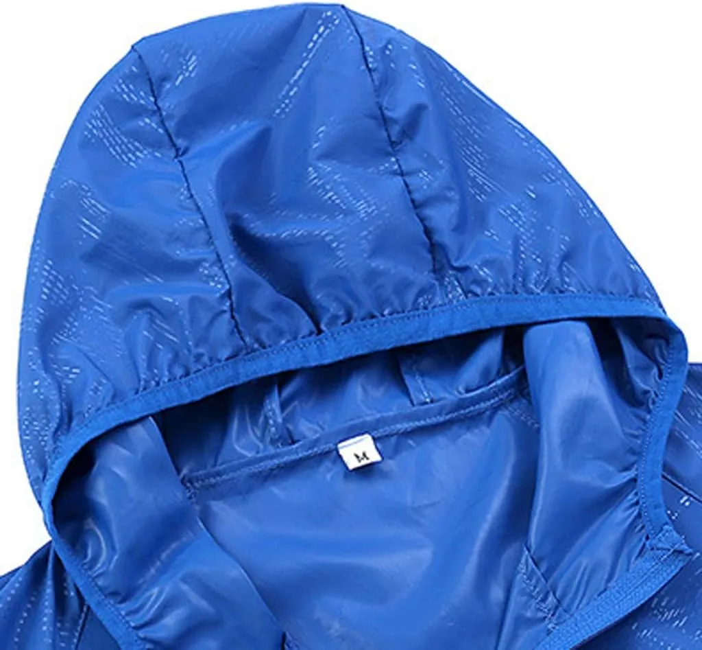 Mens Rain Coat Softshell Lightweight Waterproof Jacket Windproof Rain Hooded Jackets for Men Hiking Cycling Travel