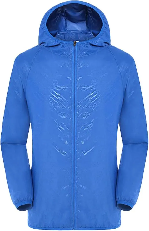 Mens Rain Coat Softshell Lightweight Waterproof Jacket Windproof Rain Hooded Jackets for Men Hiking Cycling Travel