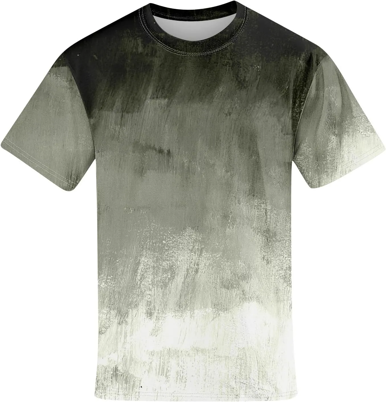 Men's Tee Shirts Casual Gradient Print Tshirts Short Sleeve Crewneck Loose Oversized Summer Beach T Shirts, S-5XL