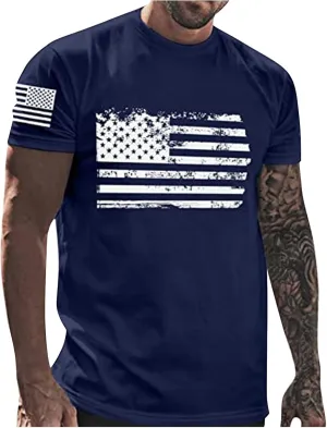 RTRDE Men's Flag T-Shirts Graphic Tees Crewneck Election 2024 Shirt Patriotic Short Sleeve Print Tshirts, M-5XL