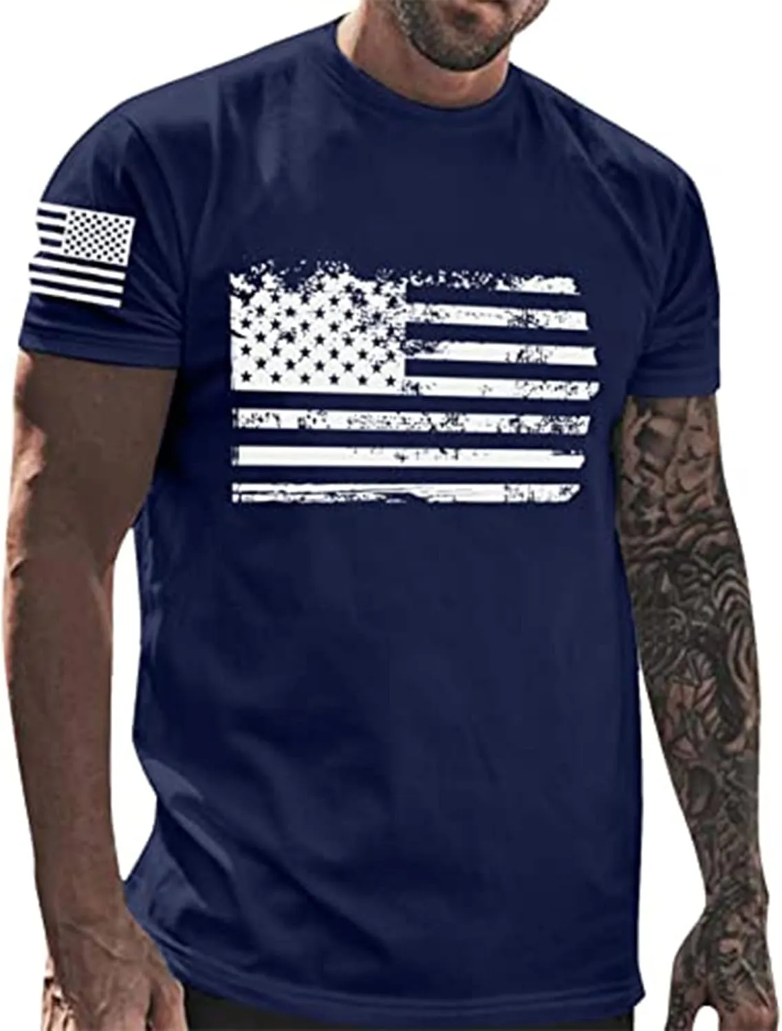 RTRDE Men's Flag T-Shirts Graphic Tees Crewneck Election 2024 Shirt Patriotic Short Sleeve Print Tshirts, M-5XL
