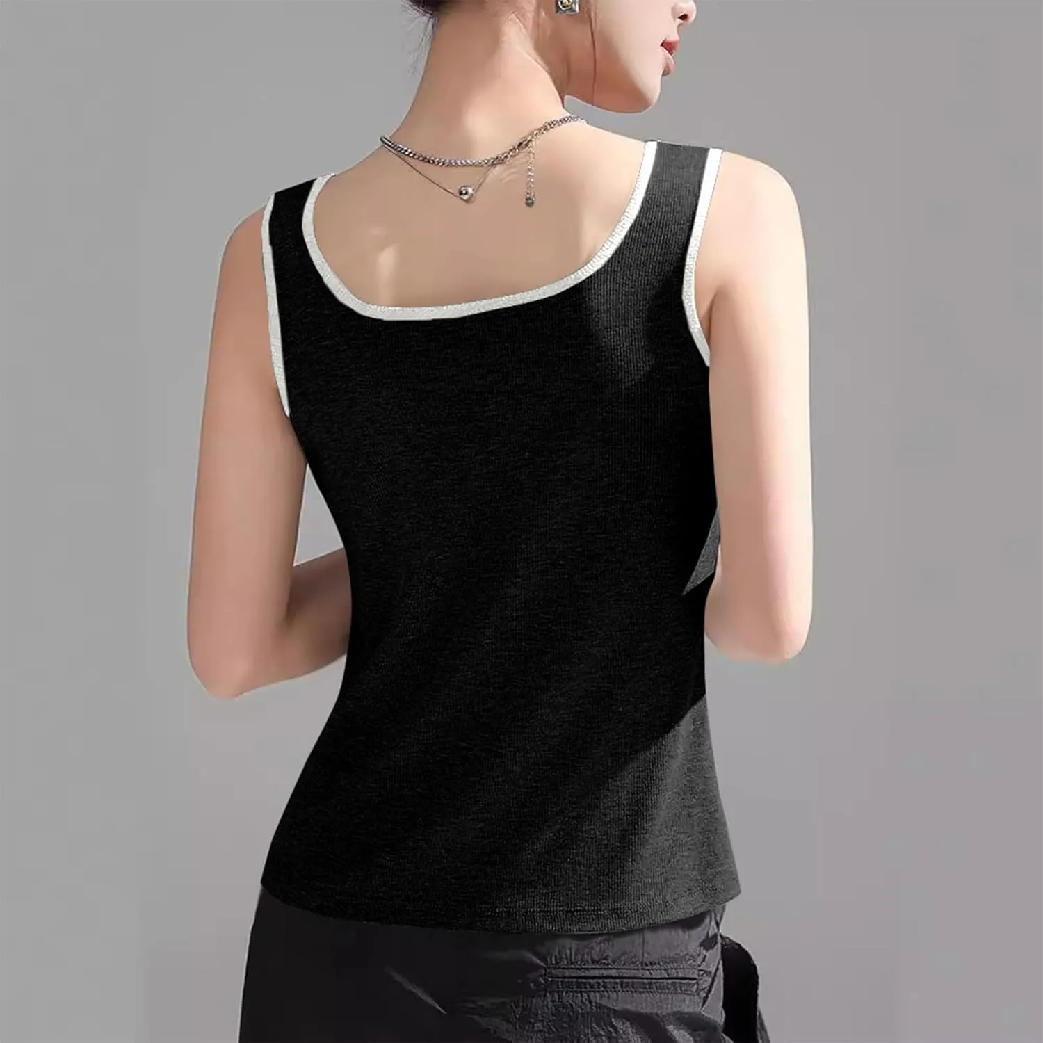 Tank Tops for Women 2025 Summer Sport Sleeveless Camisole Stripe Round Neck Hawaiian Beach Outfit