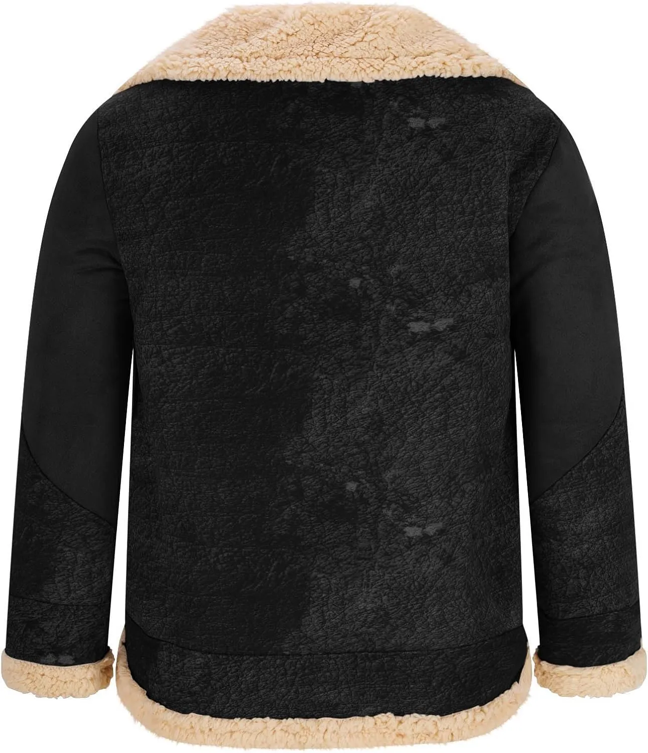 Winter Coats for Men Fleece Lined Suede Jacket Full Zip Lapel Collar Trucker Jackets with Pockets