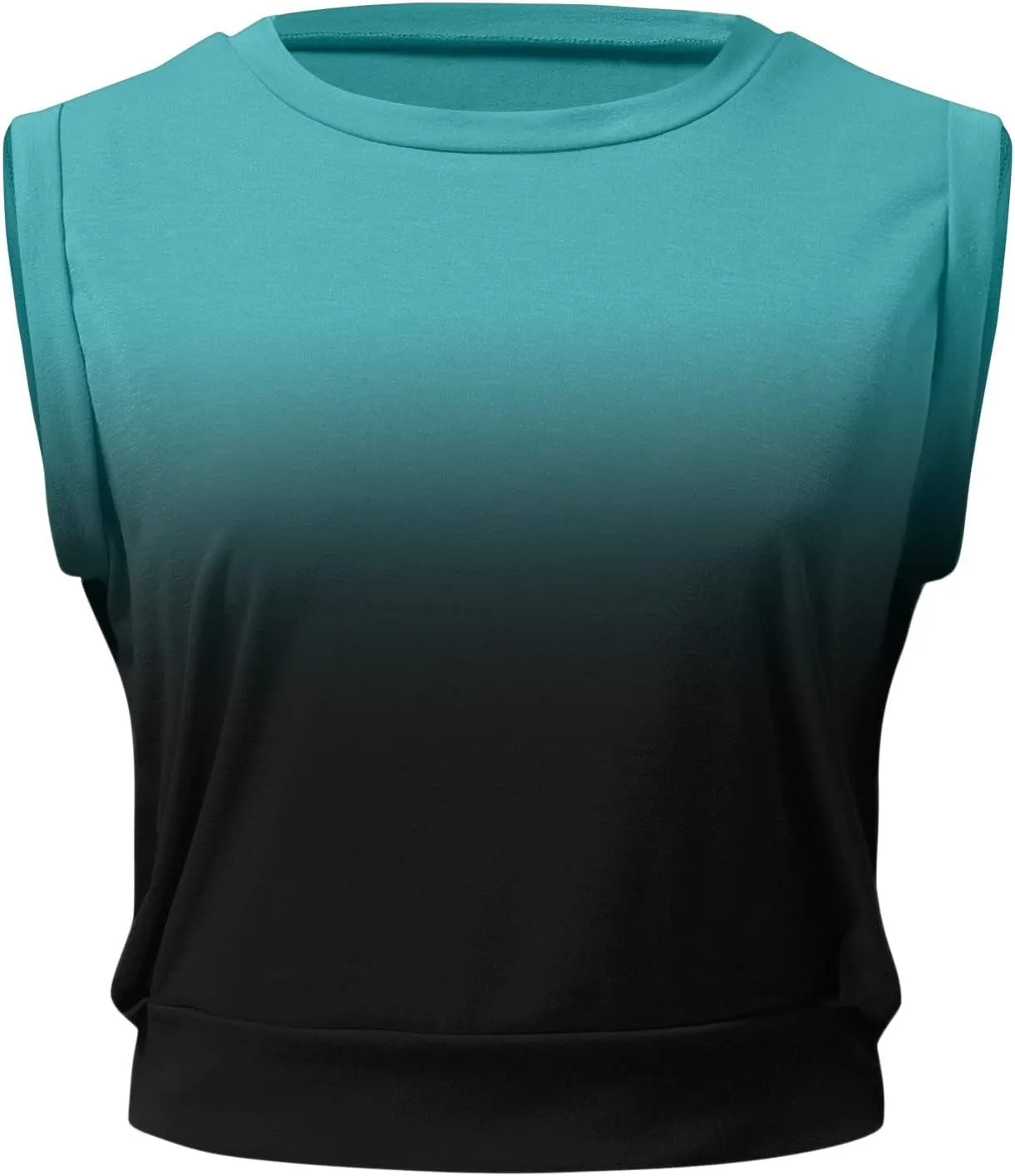 Women Fashion Sexy Crop Tops Athletic Shirt Print Sleeveless Yoga Tops Running Workout Shirts Elastic Slim Top