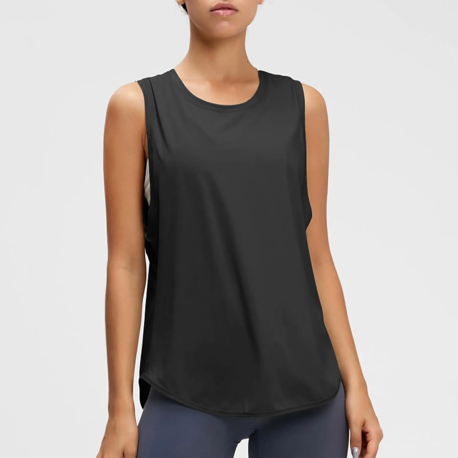 Workout Tank Tops for Women Sleeveless Athletic Top Casual Loose Running Shirts Round Neck Quick Dry Yoga Gym Clothes