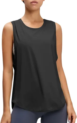 Workout Tank Tops for Women Sleeveless Athletic Top Casual Loose Running Shirts Round Neck Quick Dry Yoga Gym Clothes