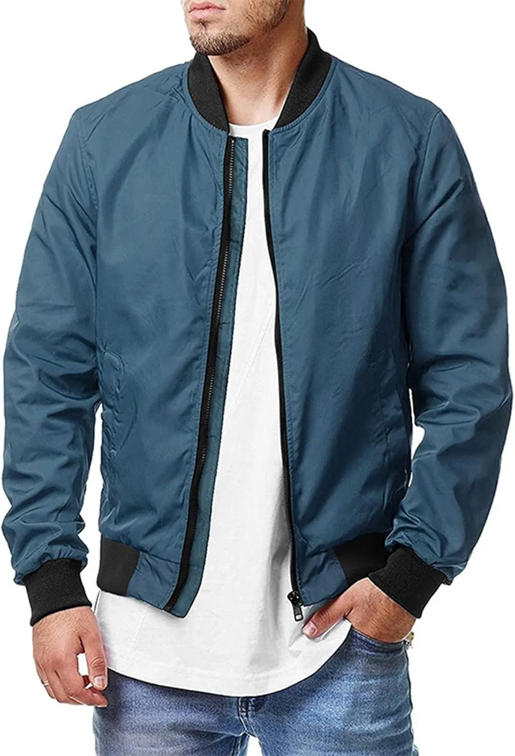 Ymosrh Mens Coats and Jackets Big Tall Spring Fall Causal Softshell Windbreaker Coat Outerwear Sport Jackets for Men