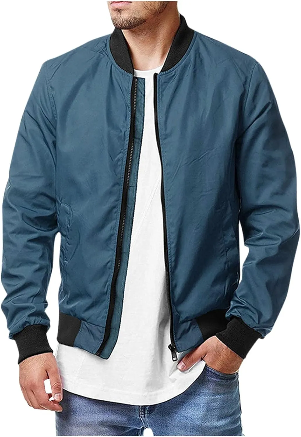 Ymosrh Mens Coats and Jackets Big Tall Spring Fall Causal Softshell Windbreaker Coat Outerwear Sport Jackets for Men